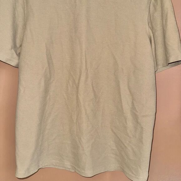 ZARA Men's Ribbed Knit Short Sleeve Tee T-Shirt Brown Size XL - Picture 5 of 7